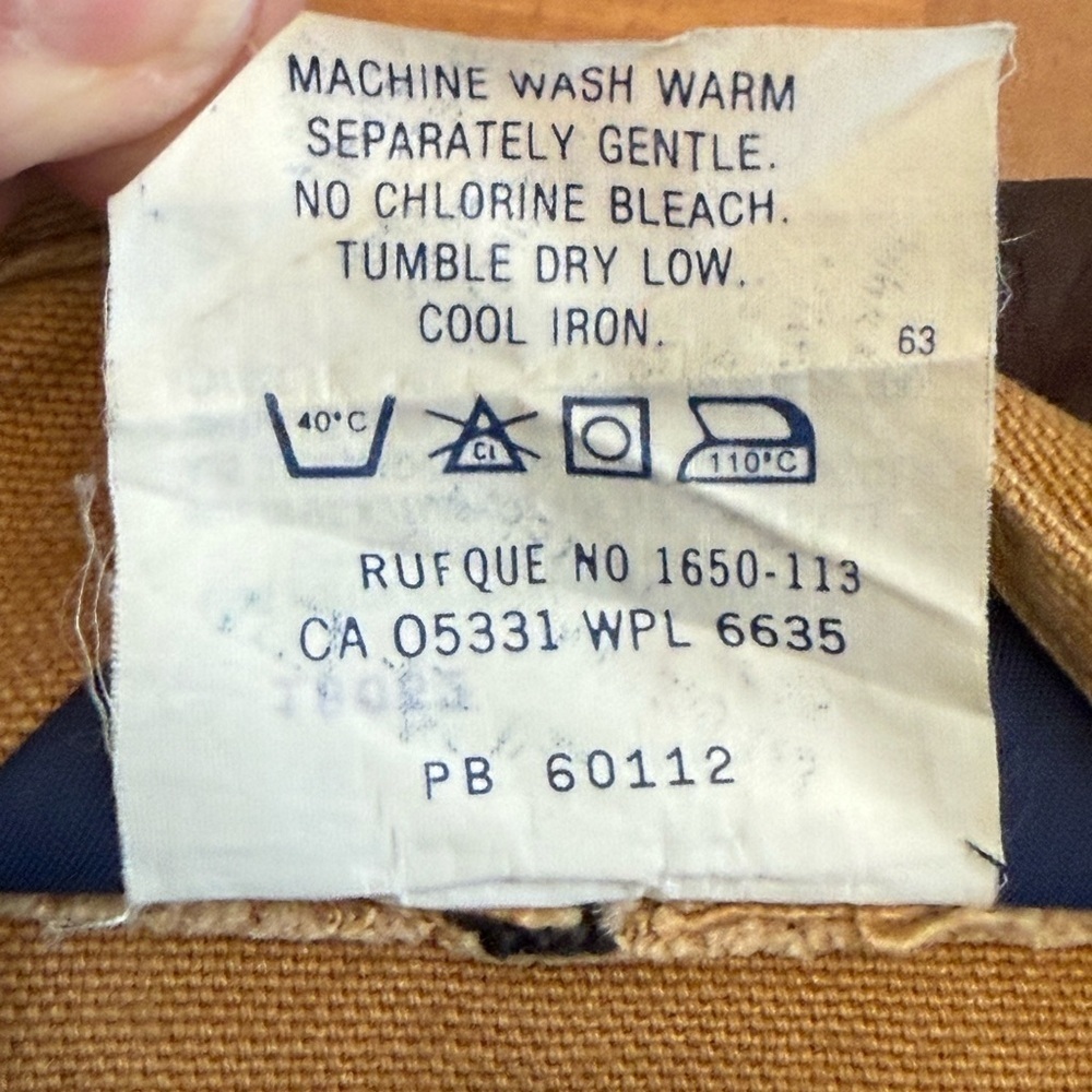 Vintage Woolrich Chore Coat Cotton Mens L Tan Leather Collar Removable Fleece - Picture 9 of 12